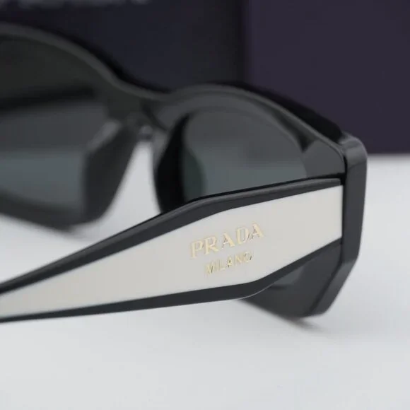 Prada PRB05S 09Q08Z Rectangle Sunglasses – Black\Dark Grey - Picture 6 of 10